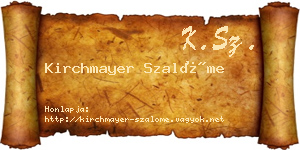 Kirchmayer Szalóme névjegykártya